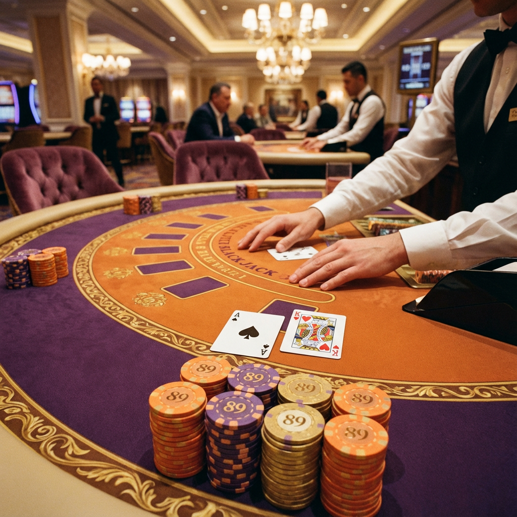 Mesa de Blackjack ao vivo no 89bet